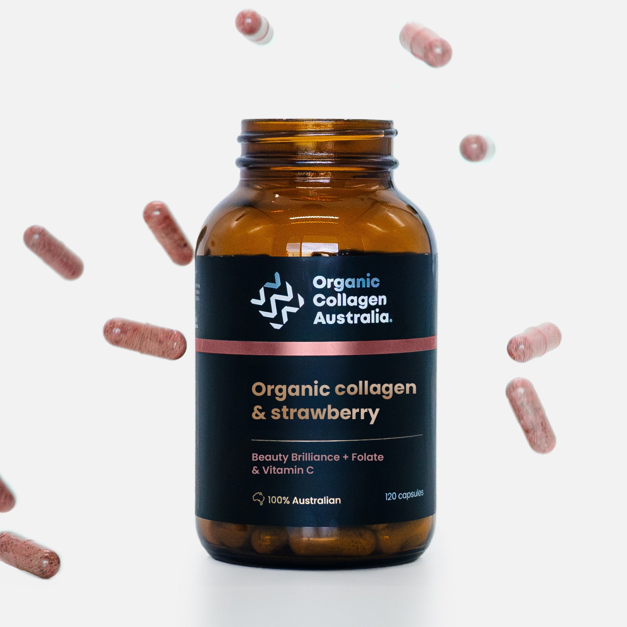 Organic Collagen with Strawberry (120 capsules)