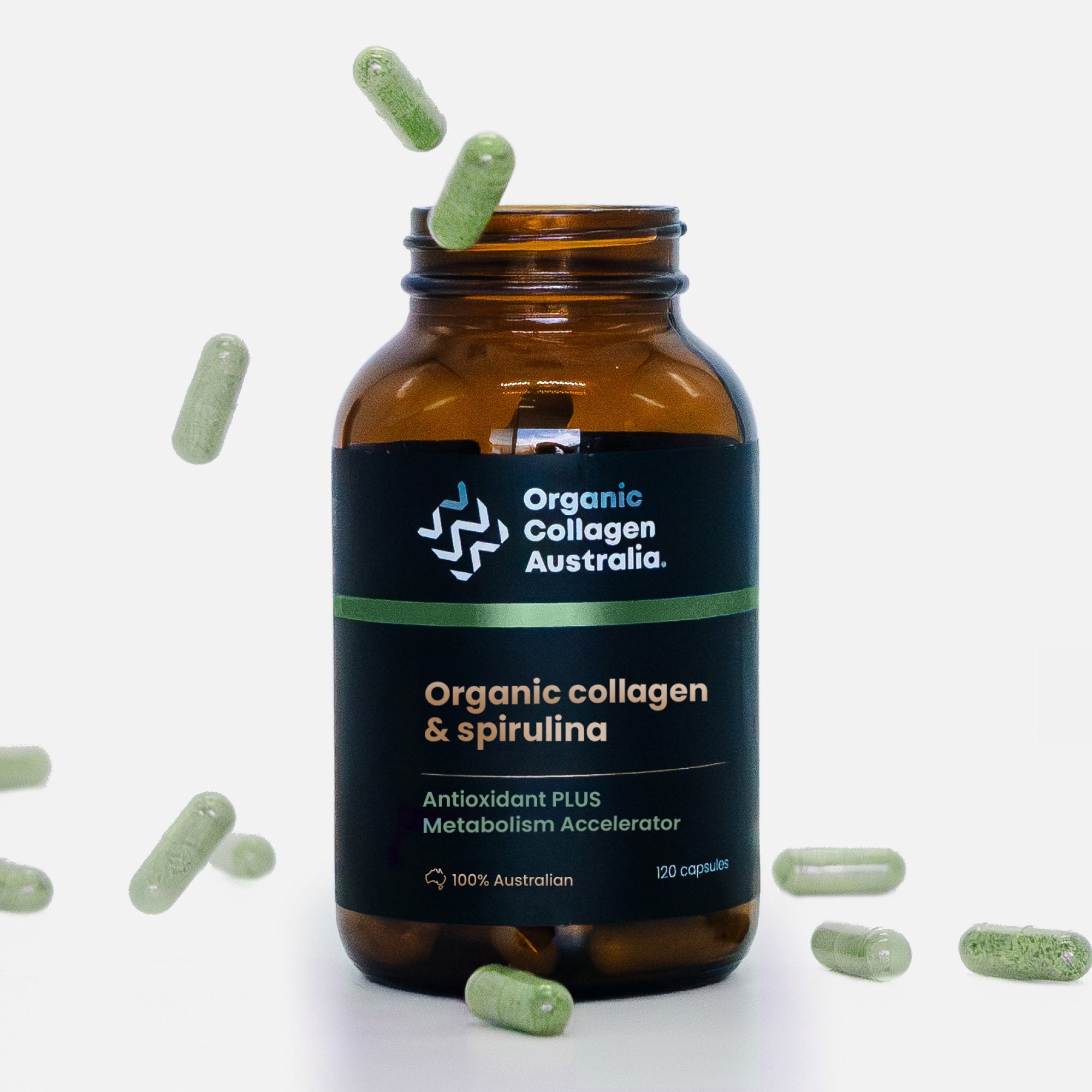 Organic Collagen with Spirulina (120 capsules)