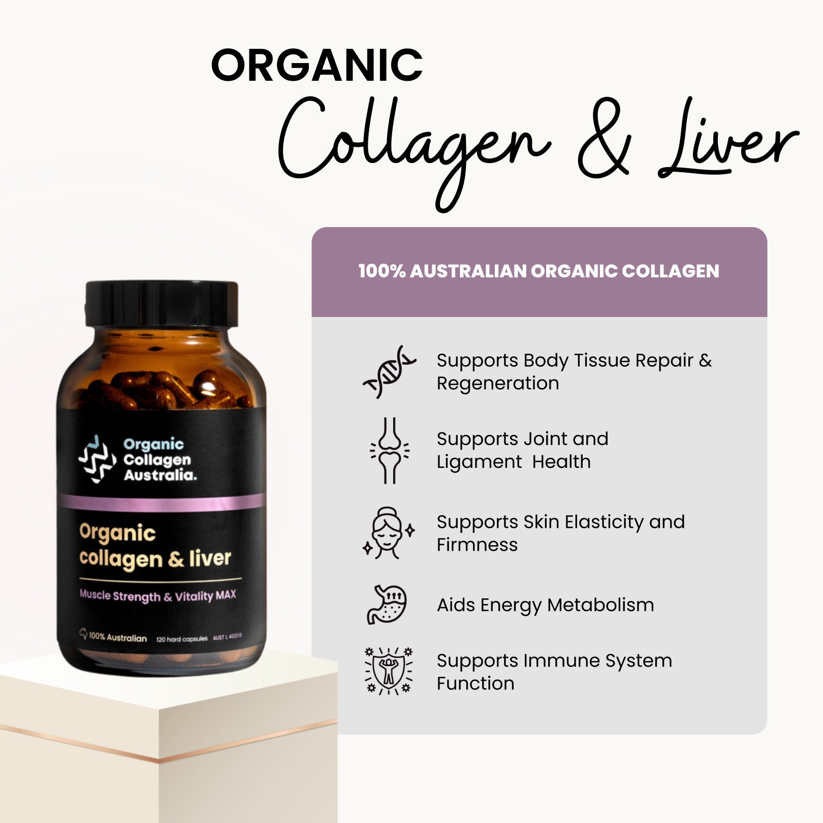 Organic Collagen with Liver (120 capsules)